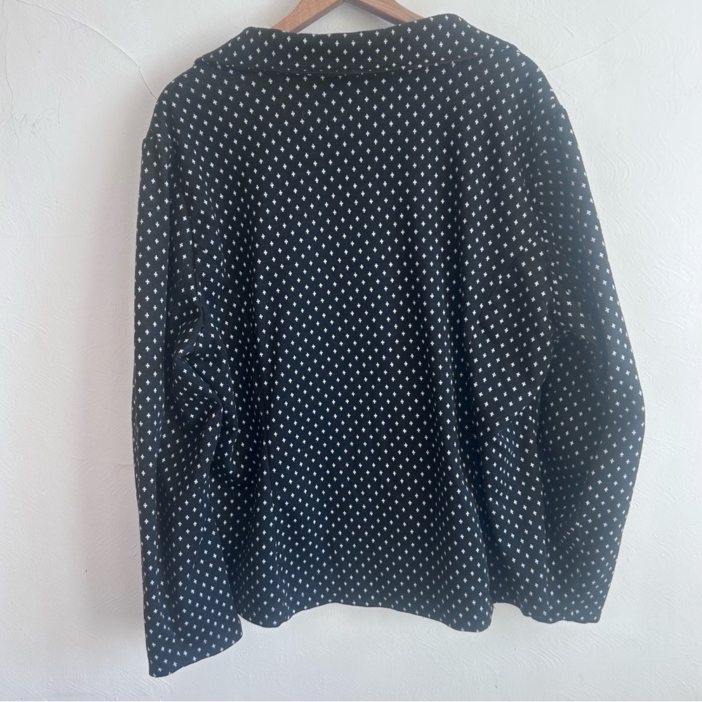 Torrid Black White Cross Print Knit Ponte Blazer Jacket Plus 18 20 - Picture 6 of 8